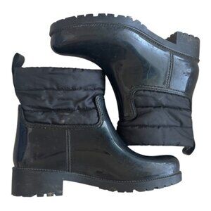 Charter Club Trudyy Rain Boots Women's Size 8 Black Block Heel Winter Shoes